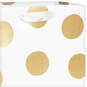 9.6" Gold Dots on White Medium Gift Bag, , large image number 4