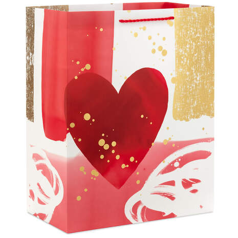 13" Painted Heart Gift Bag, , large