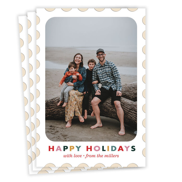 Postage Stamp Flat Holiday Photo Card