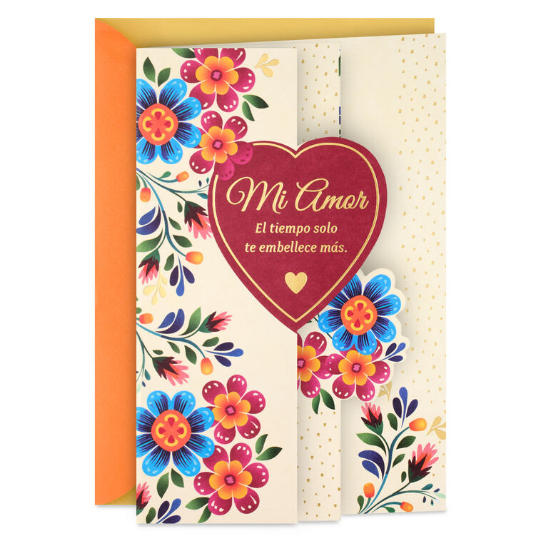 Time Makes You More Beautiful to Me Spanish-Language Romantic Birthday Card