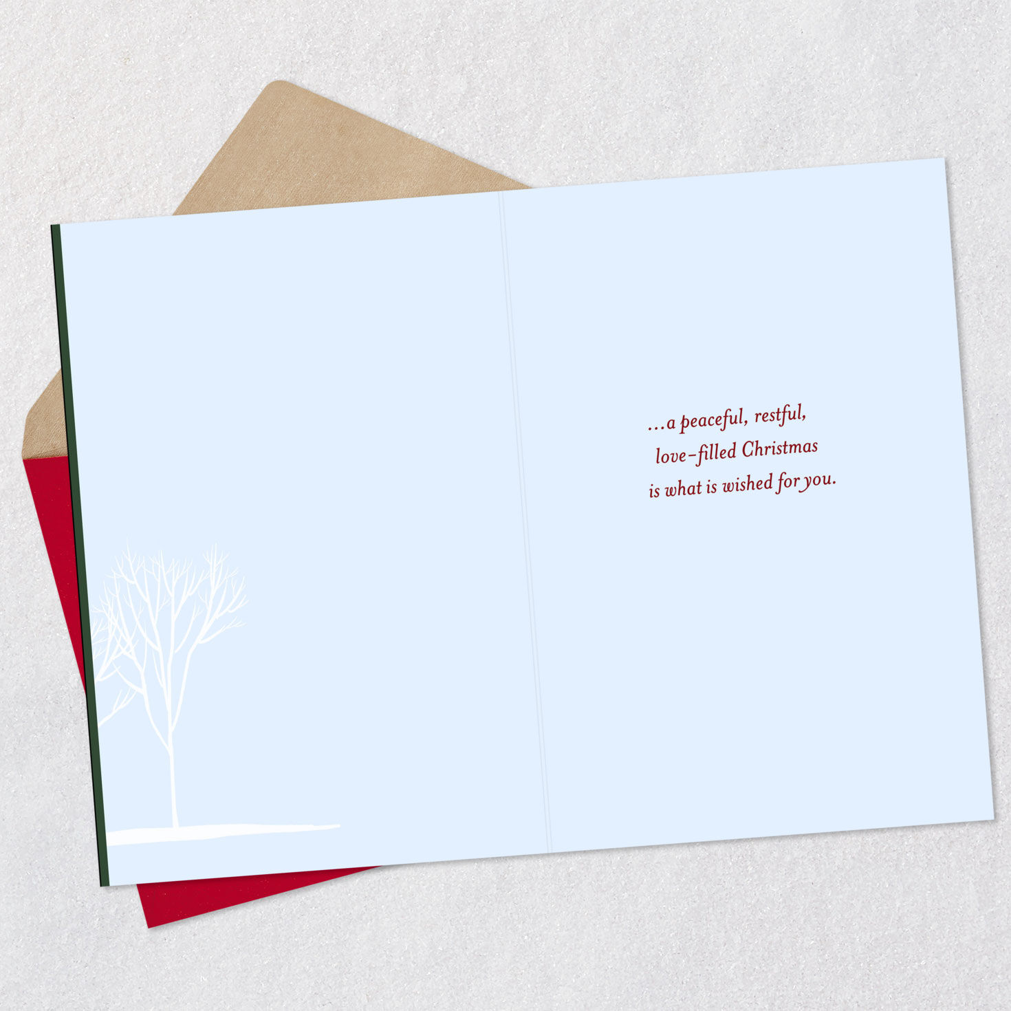 Winter Deer Watercolor Christmas Card Open card with envelope image number 3