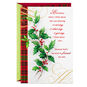 Holly and Ivy with Red Plaid Christmas Card for Friend Card Front image number 1
