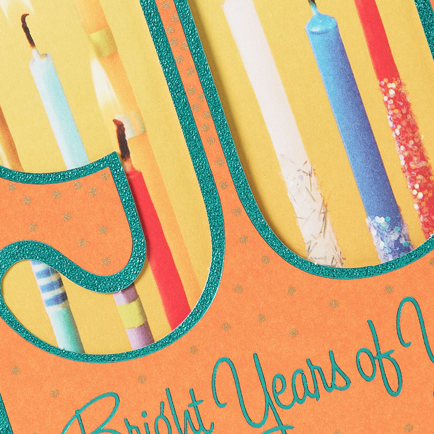 Lit Candles Orange 90th Birthday Card Card Front Detail image number 5