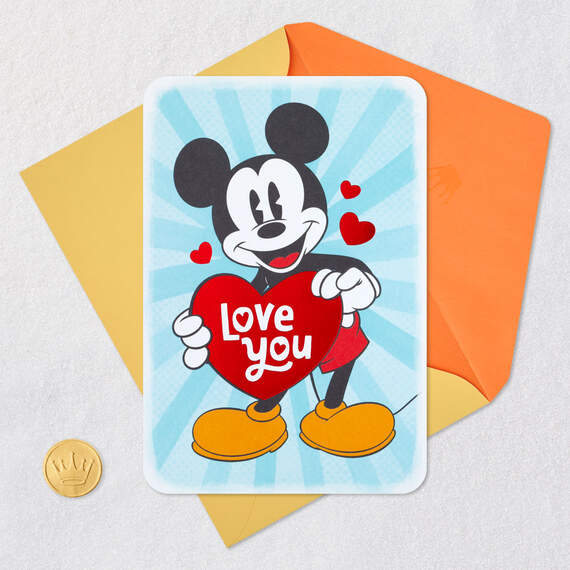 Disney Mickey Mouse You Make My Heart Happy Love Card, , large image number 5
