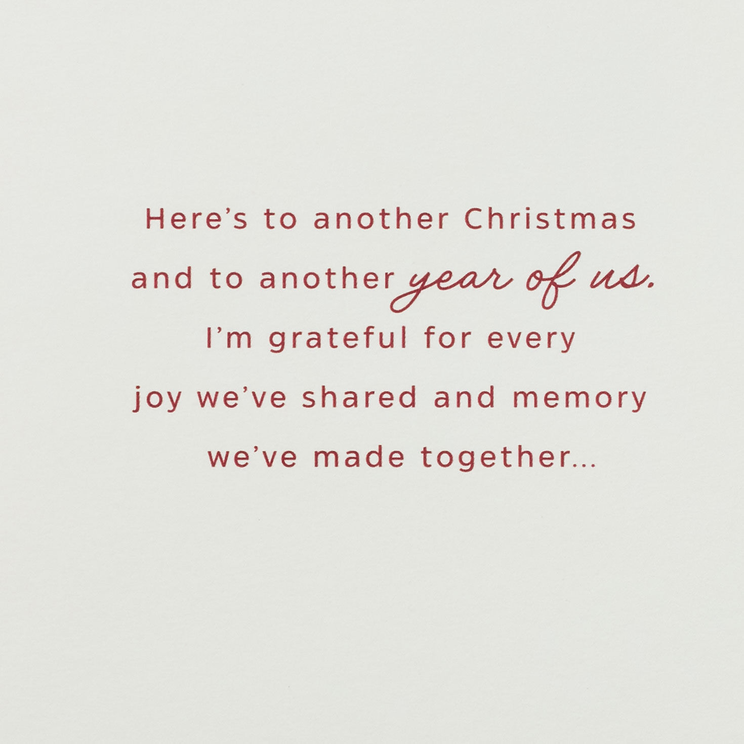 Gold Ornaments on Red Romantic Christmas Card Sentiment image number 2