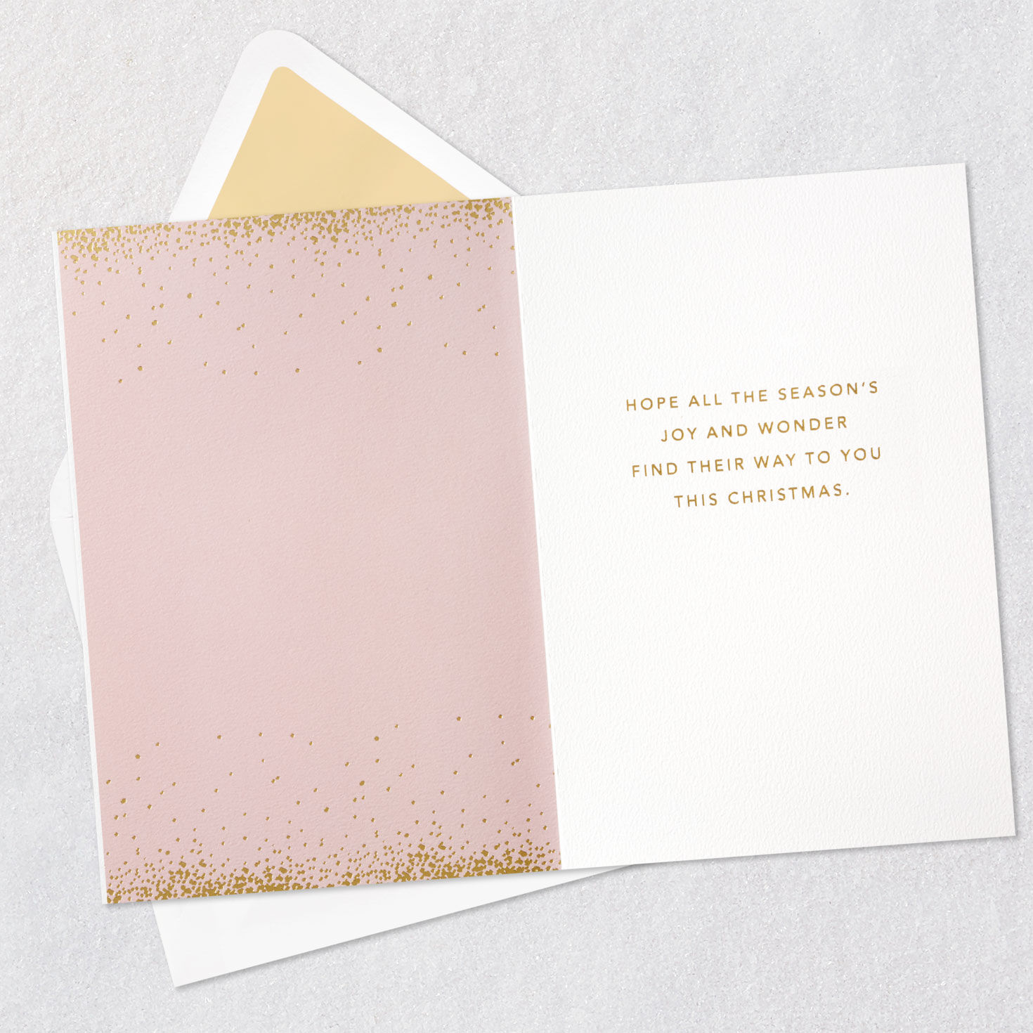 Santa's Sleigh Over Houses Snow Globe Christmas Card Open card with envelope image number 3