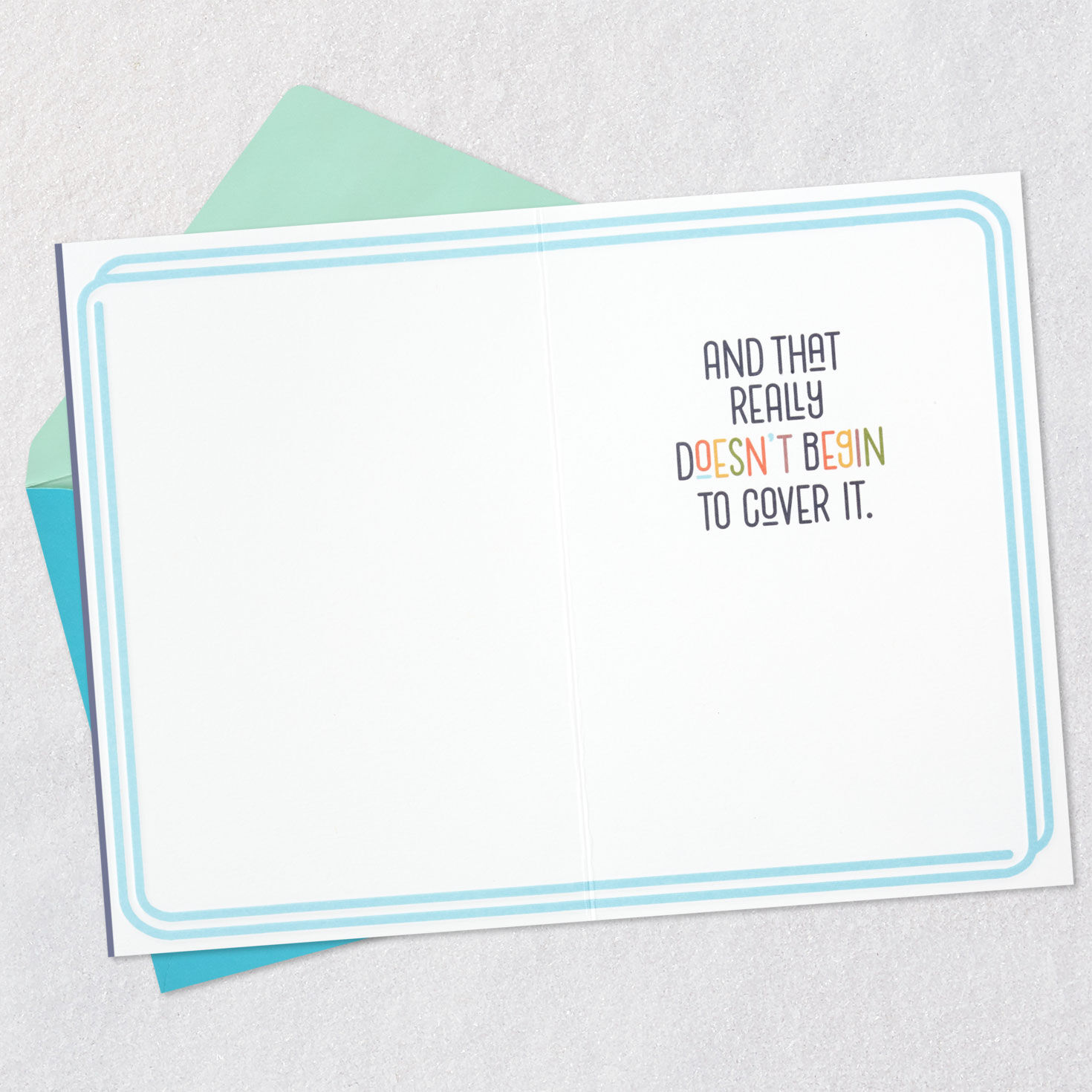 Colorful Lettering Thank-You Card Open card with envelope image number 3