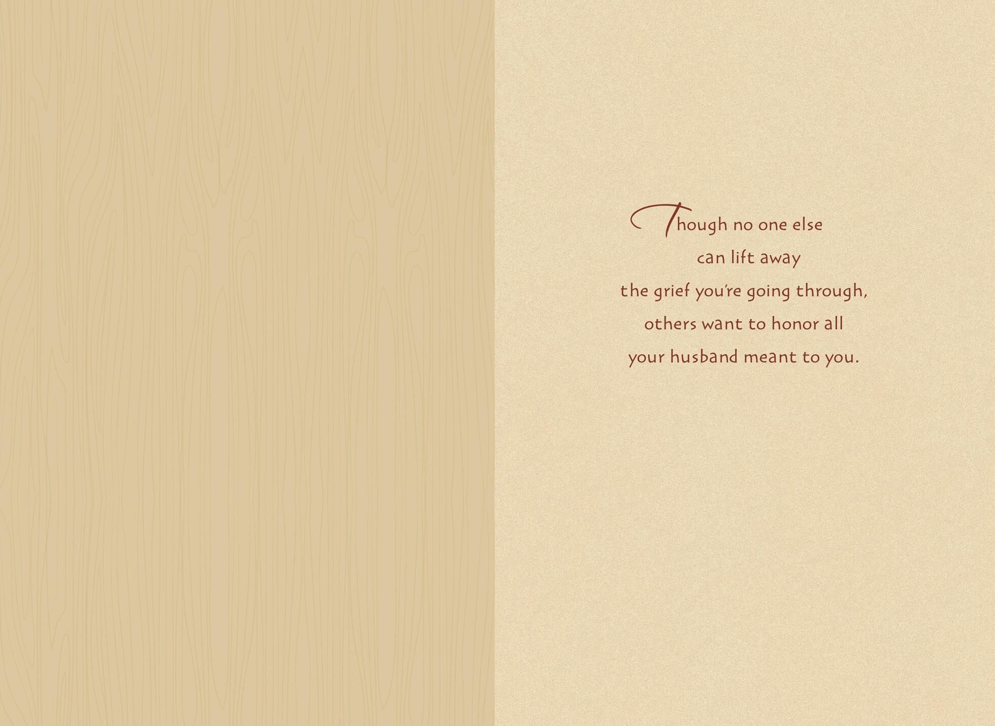 Flowers for Your Husband Sympathy Card