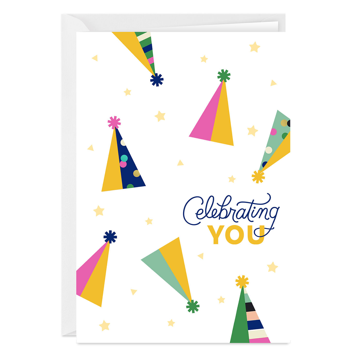 Celebrating You Party Hats Custom Birthday Card
