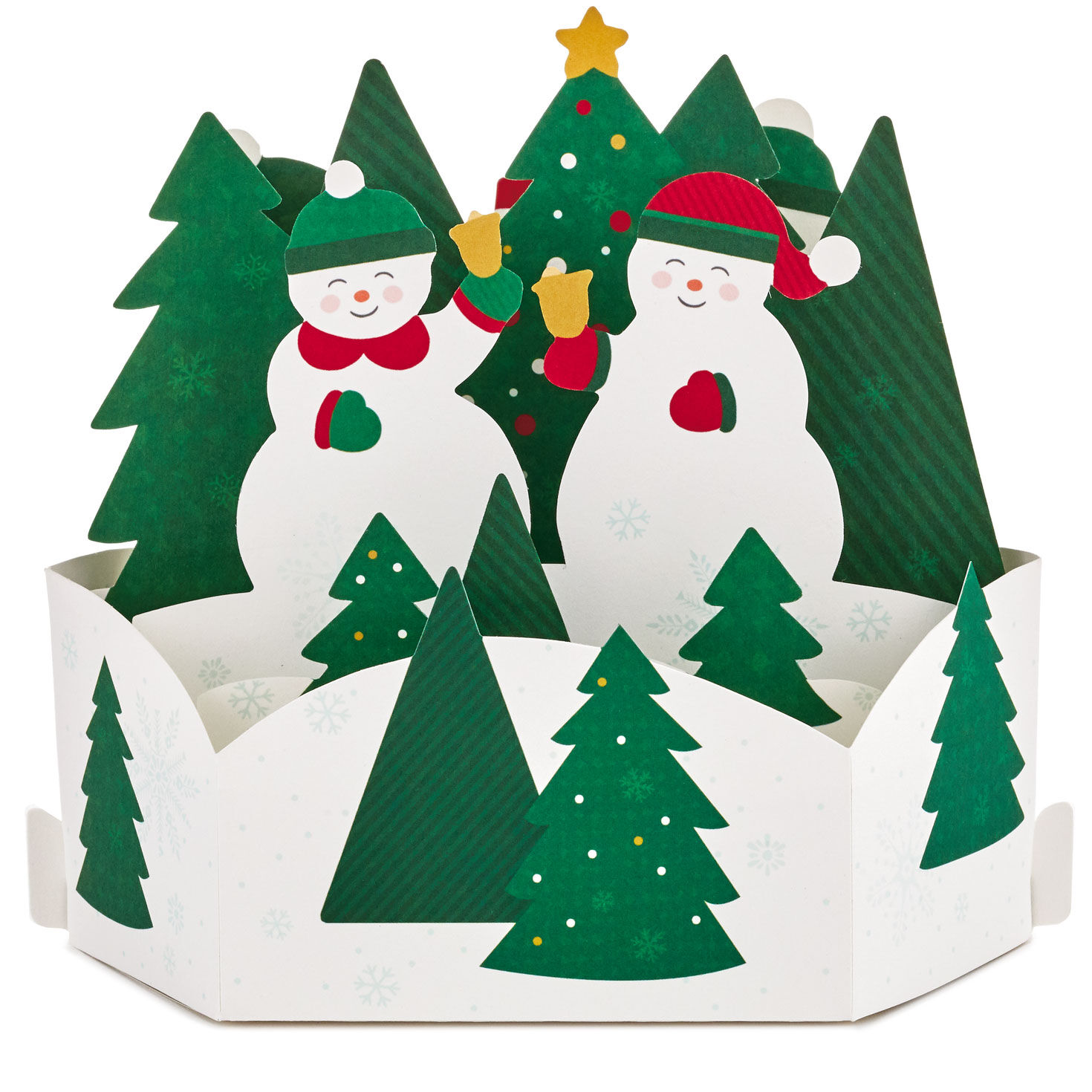 Stained Glass Winter Blue Christmas Tree Lights And Melody Pop Up
