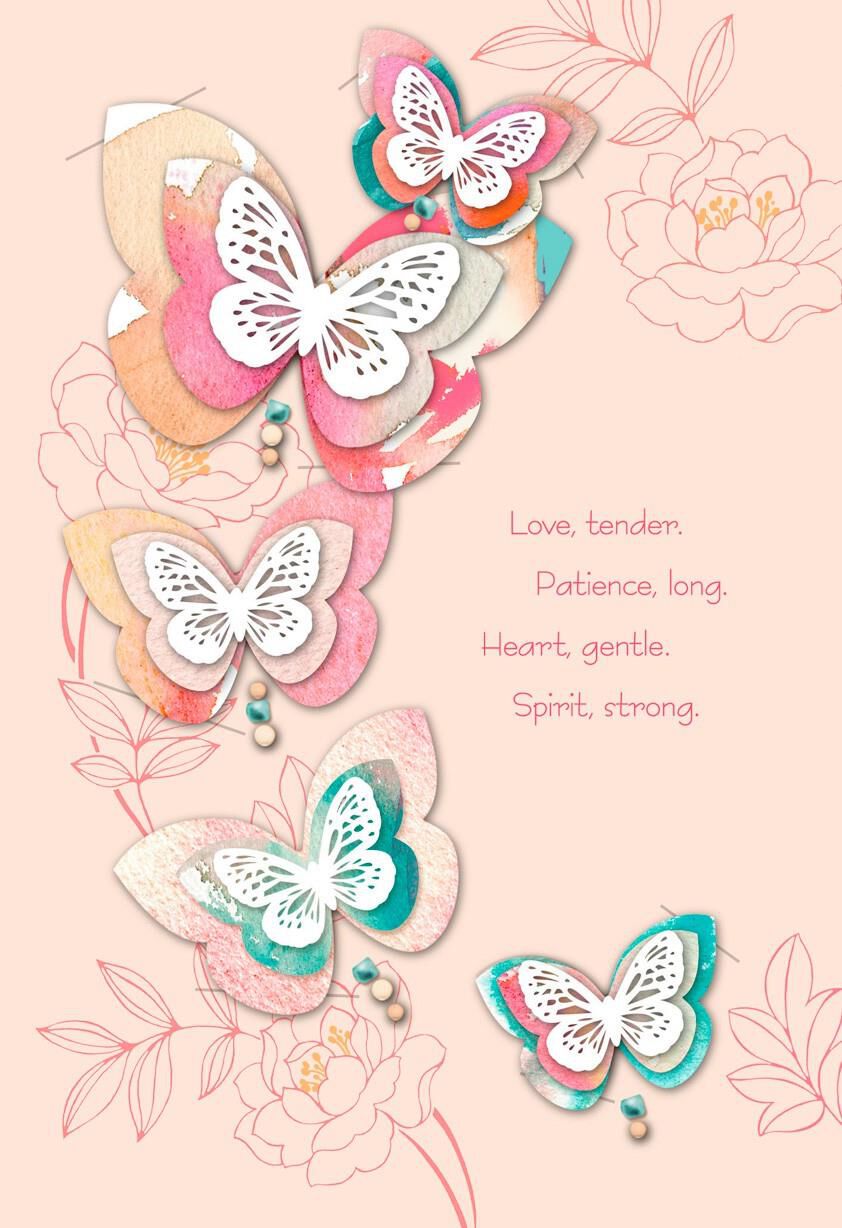 Laser-cut Butterfly Mother's Day Card