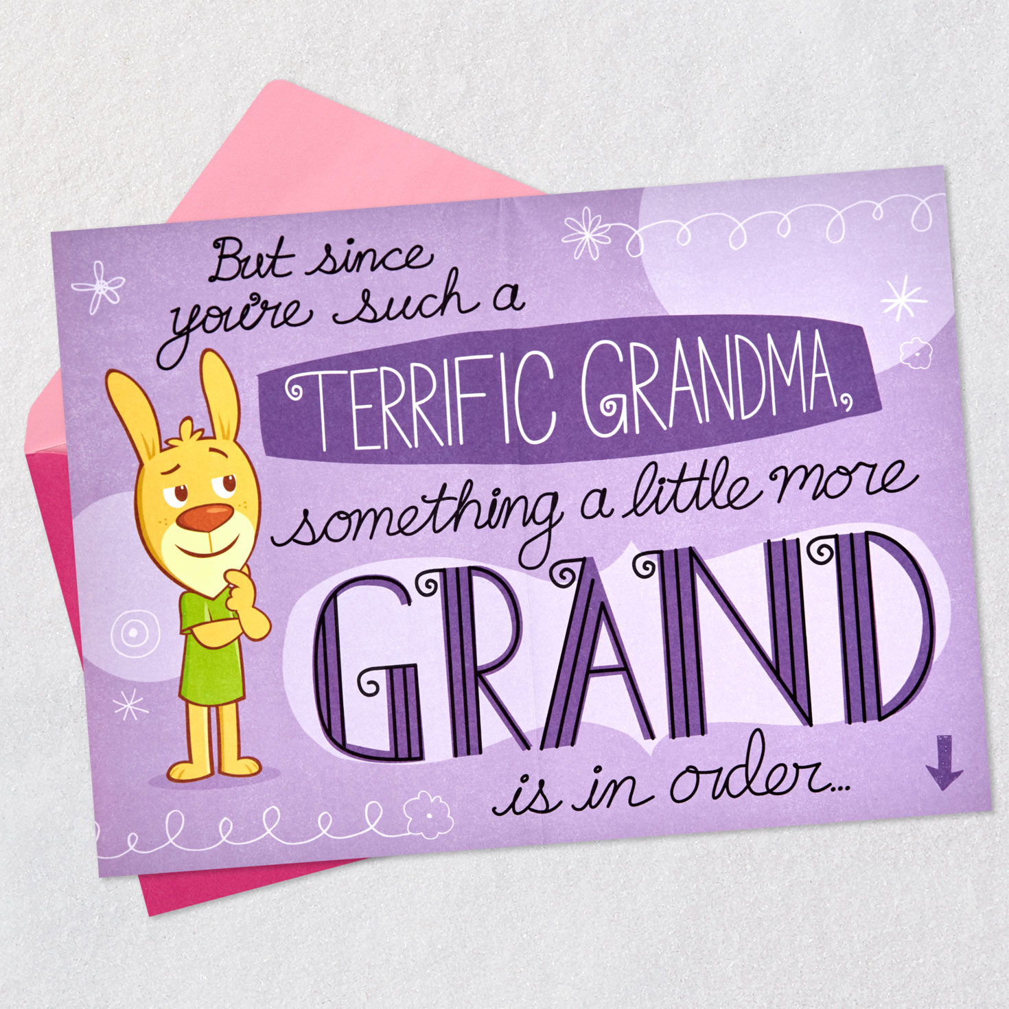 Bunny Cartoon Funny Mother's Day Card for Grandma Open card with envelope image number 3