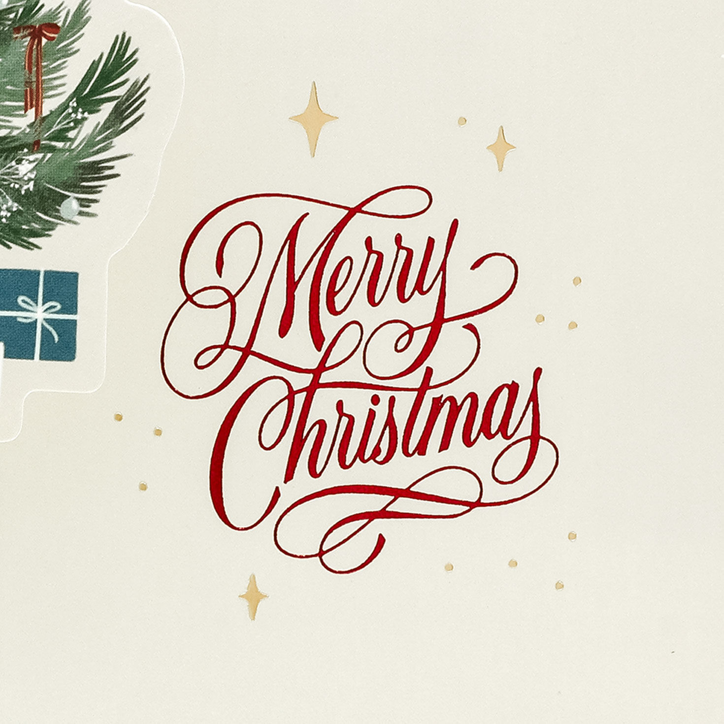 Burgundy Pop-Up Santa Storybook Christmas Card Sentiment image number 3