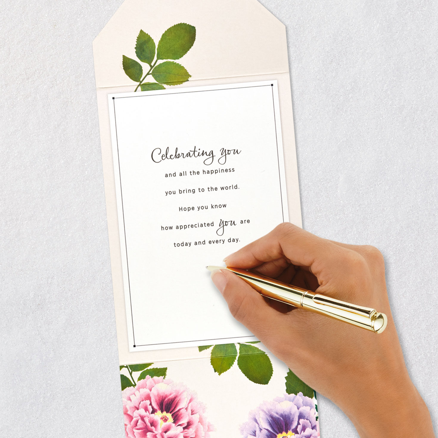 Pink and Purple Flowers Mother's Day Card Signing card image number 7