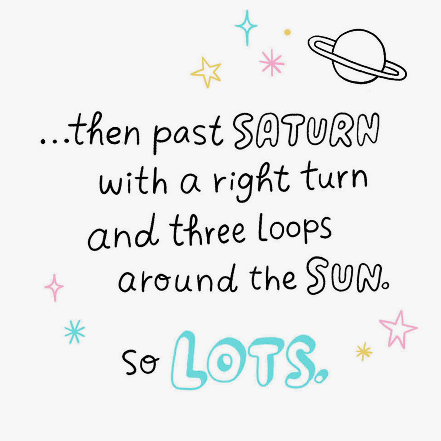 Moon, Stars and Heart Doodles Love Card for Kids Sentiment image number 2