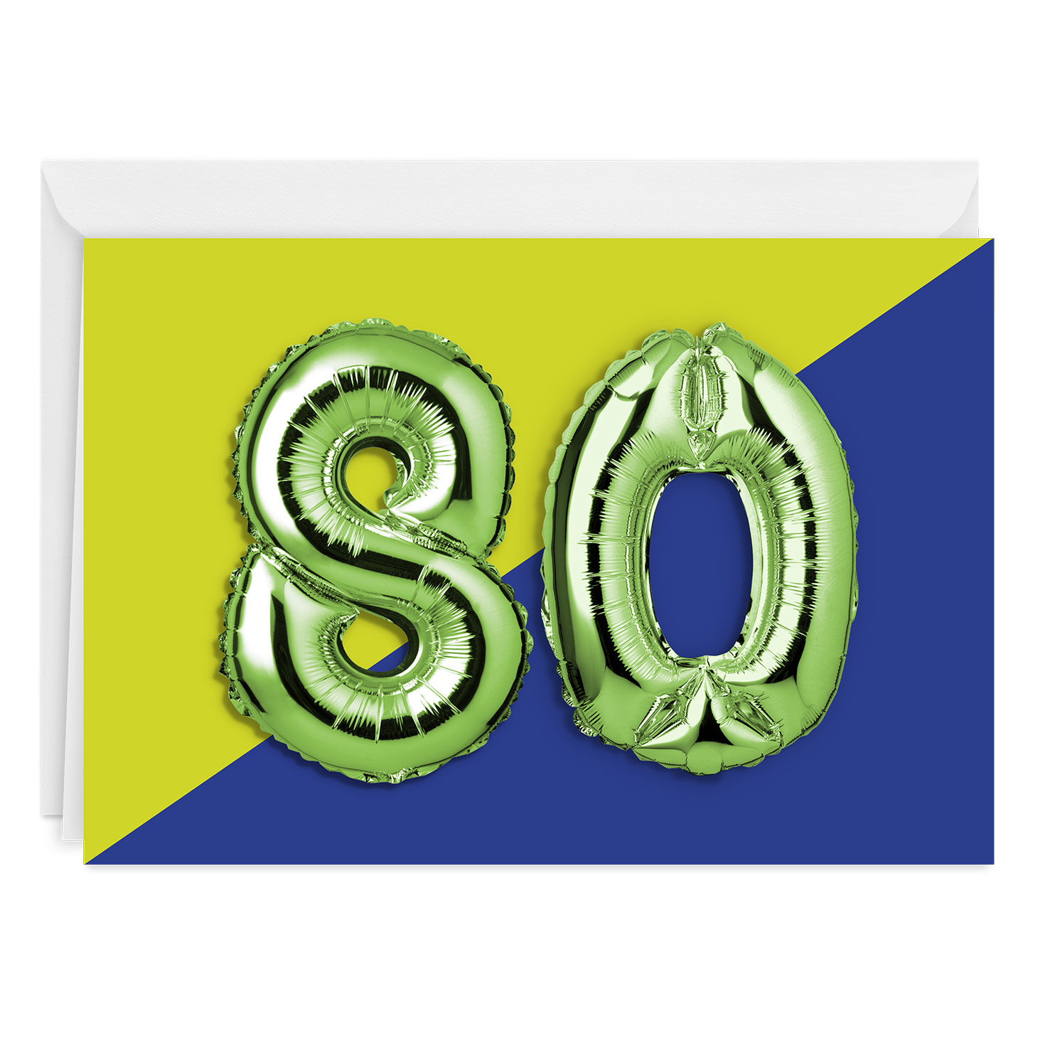 80th Balloons Custom Birthday Card