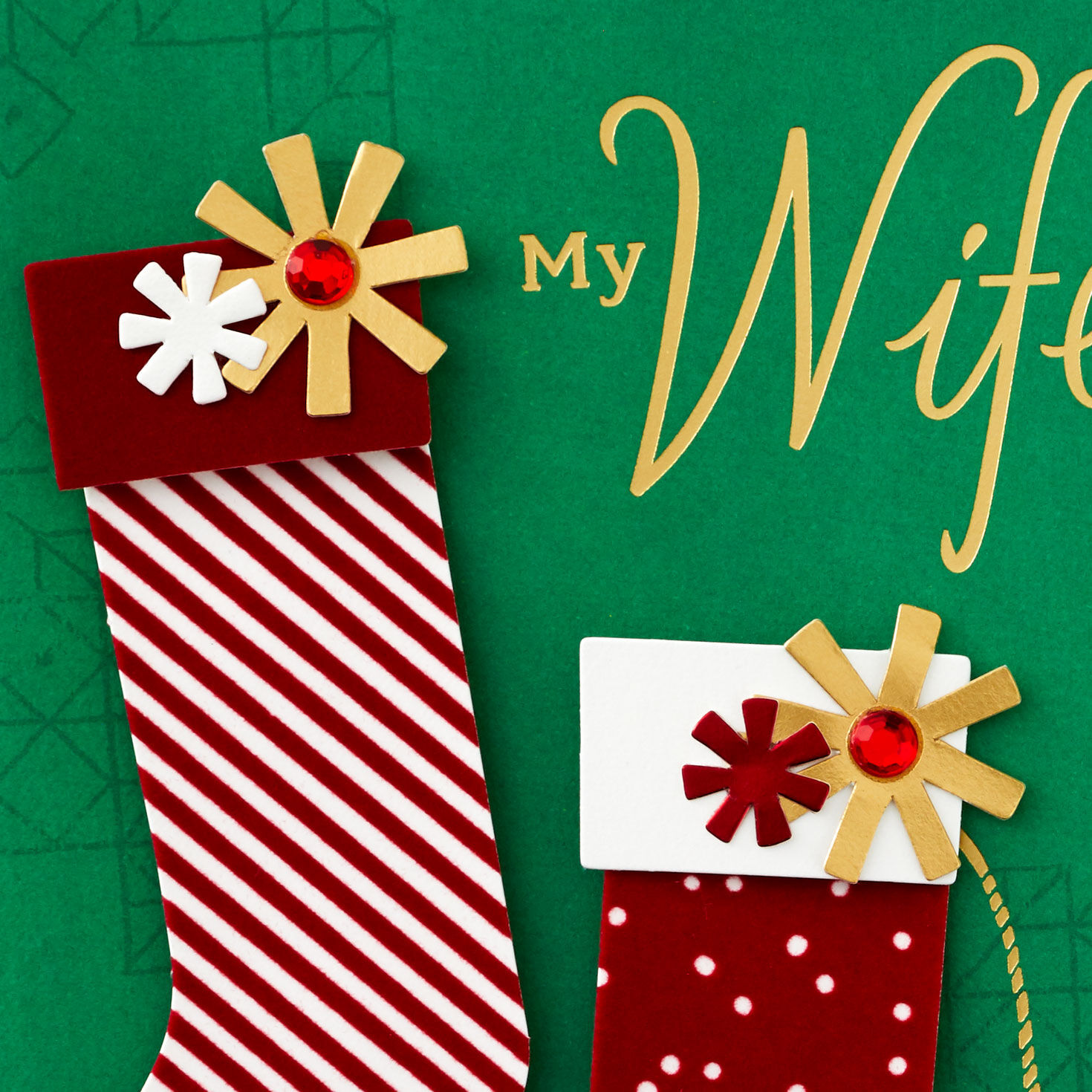 So Glad You're Beside Me Christmas Card for Wife Greeting Cards