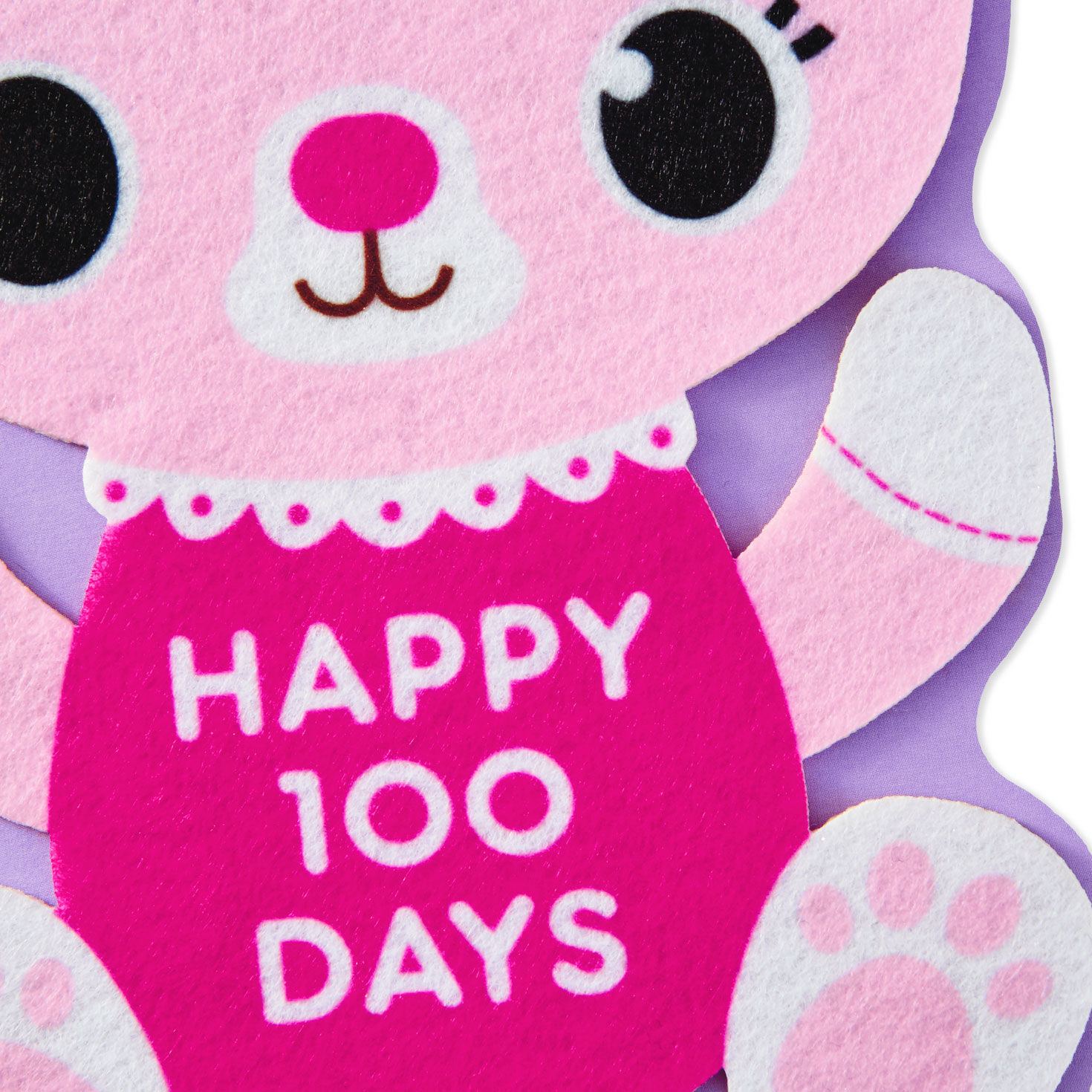 Pink Cat 100 Days New Baby Girl Card Card Front Detail image number 4