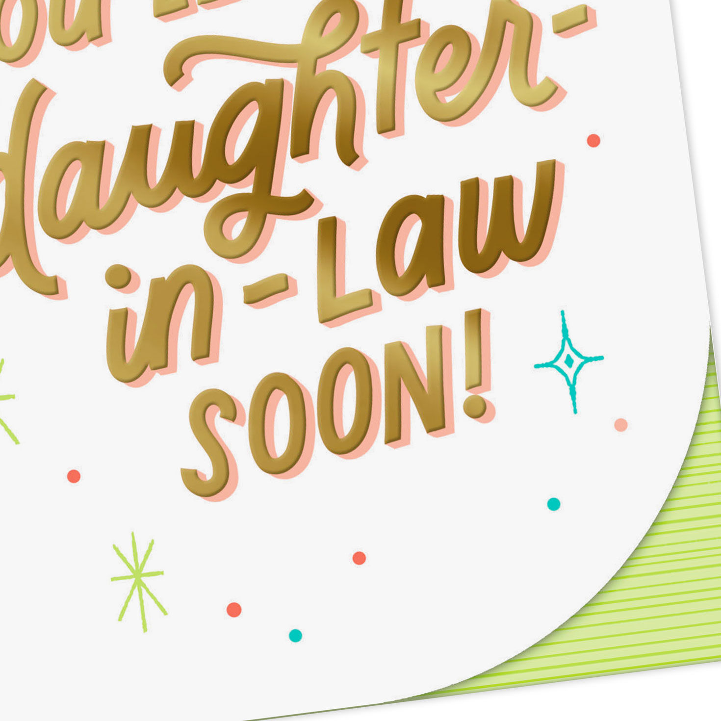 Gold Lettering and Stars Daughter-in-Law Bridal Shower Card  image number 5