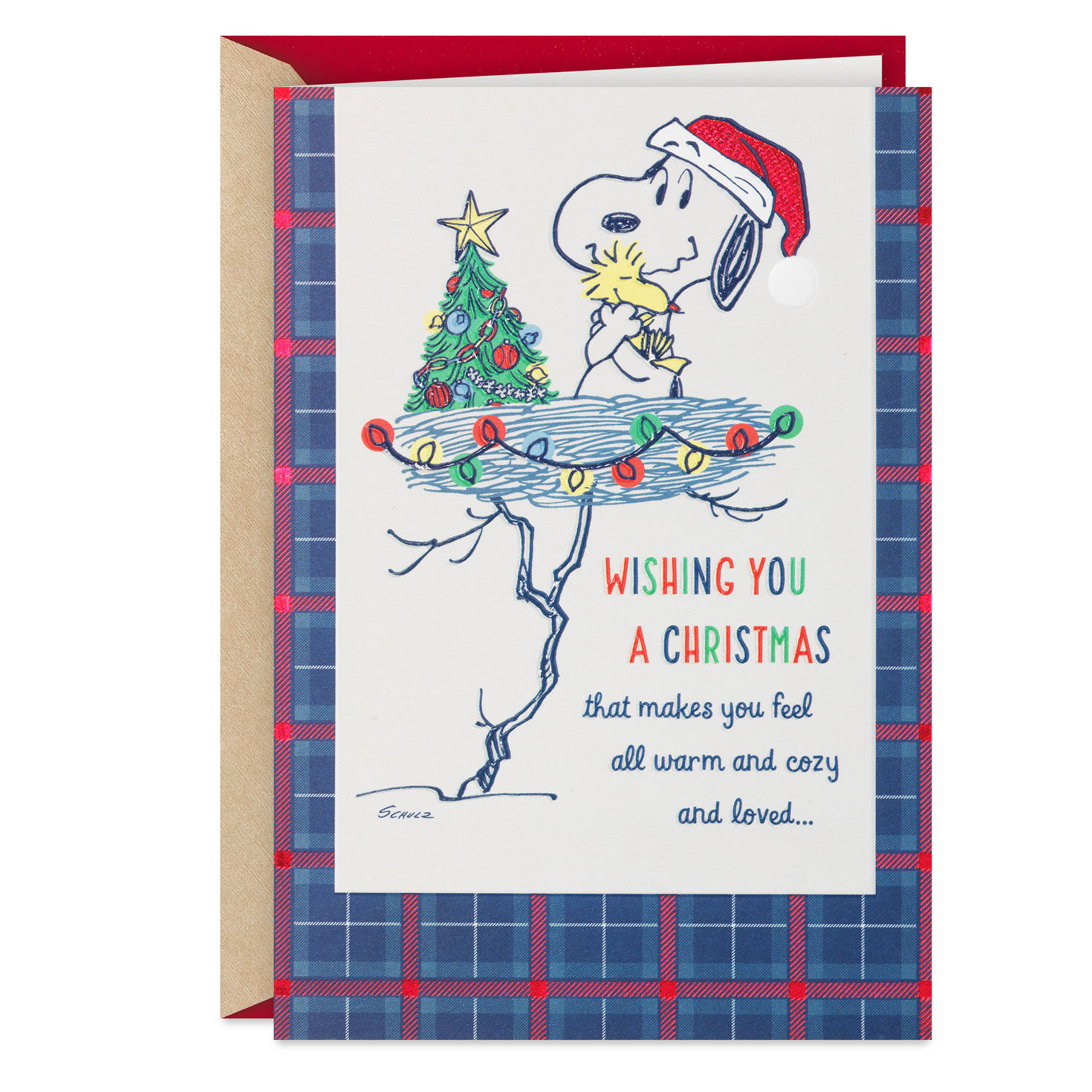 Peanuts® Snoopy and Woodstock Warm and Cozy Christmas Card