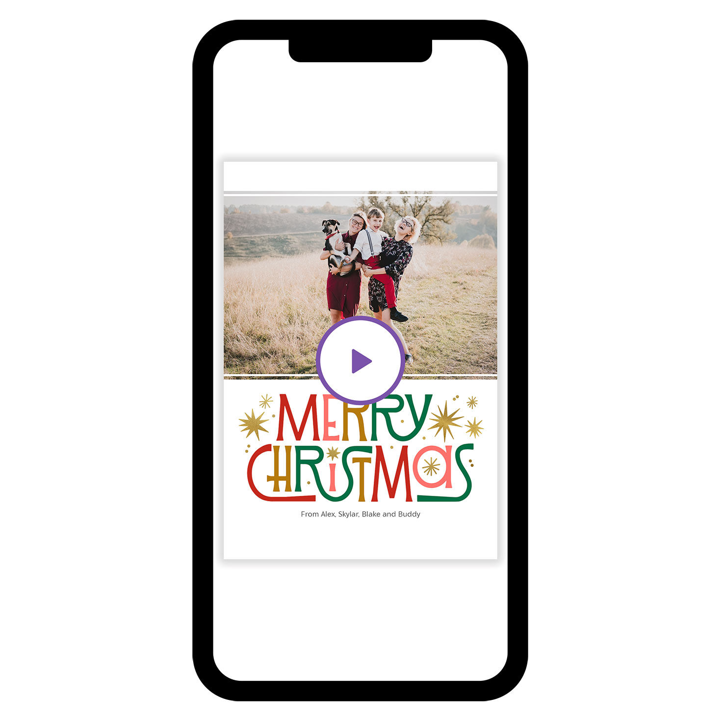 Festive Vintage Merry Christmas eCard, , large image number 1