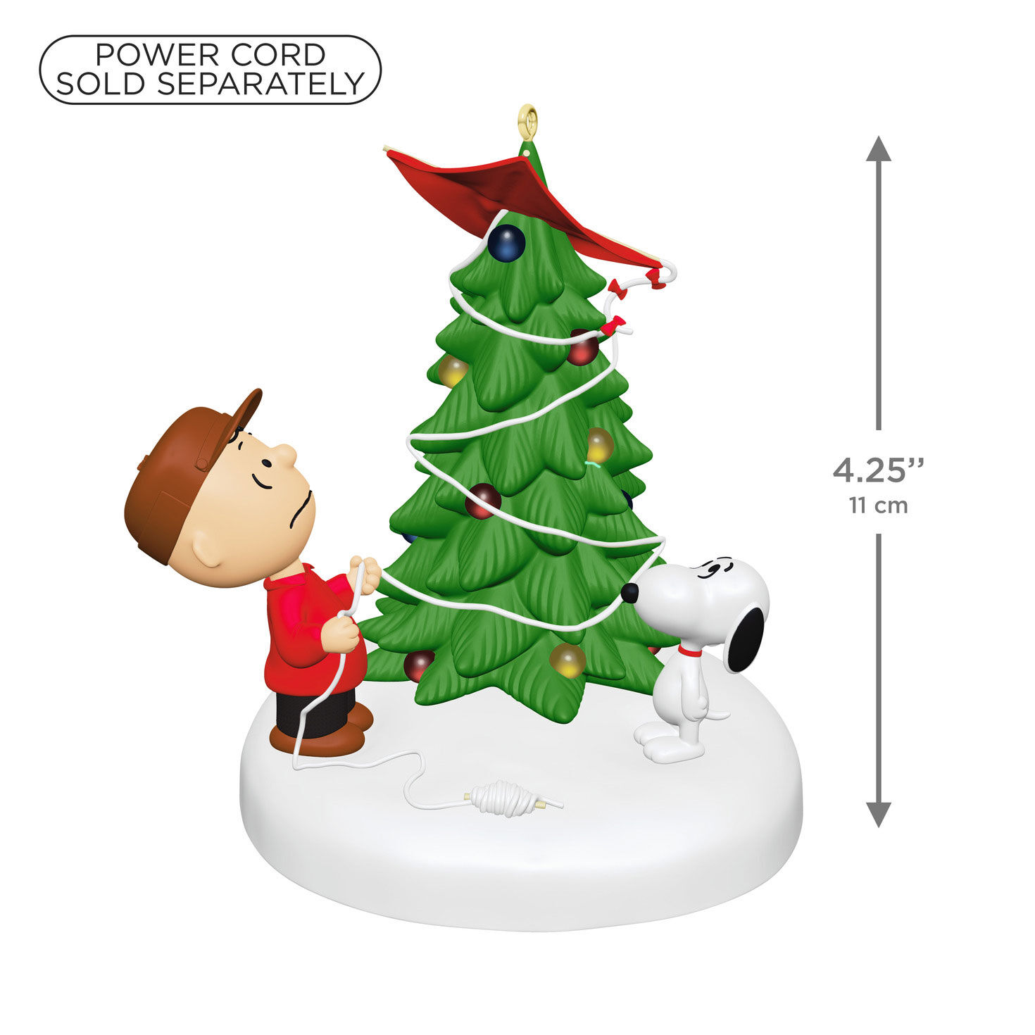 Charlie Brown's Kite on Tree Keepsake Ornament measurement image number 3