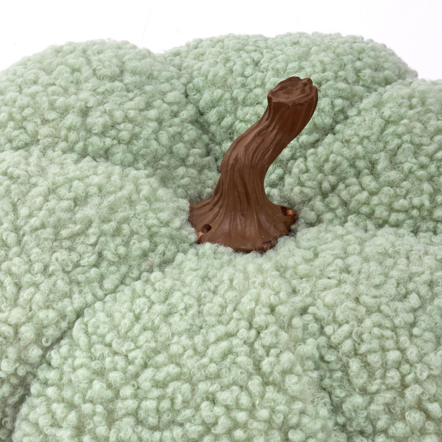 Sage Green Plush Fabric Pumpkin Fall Decoration  image number 3