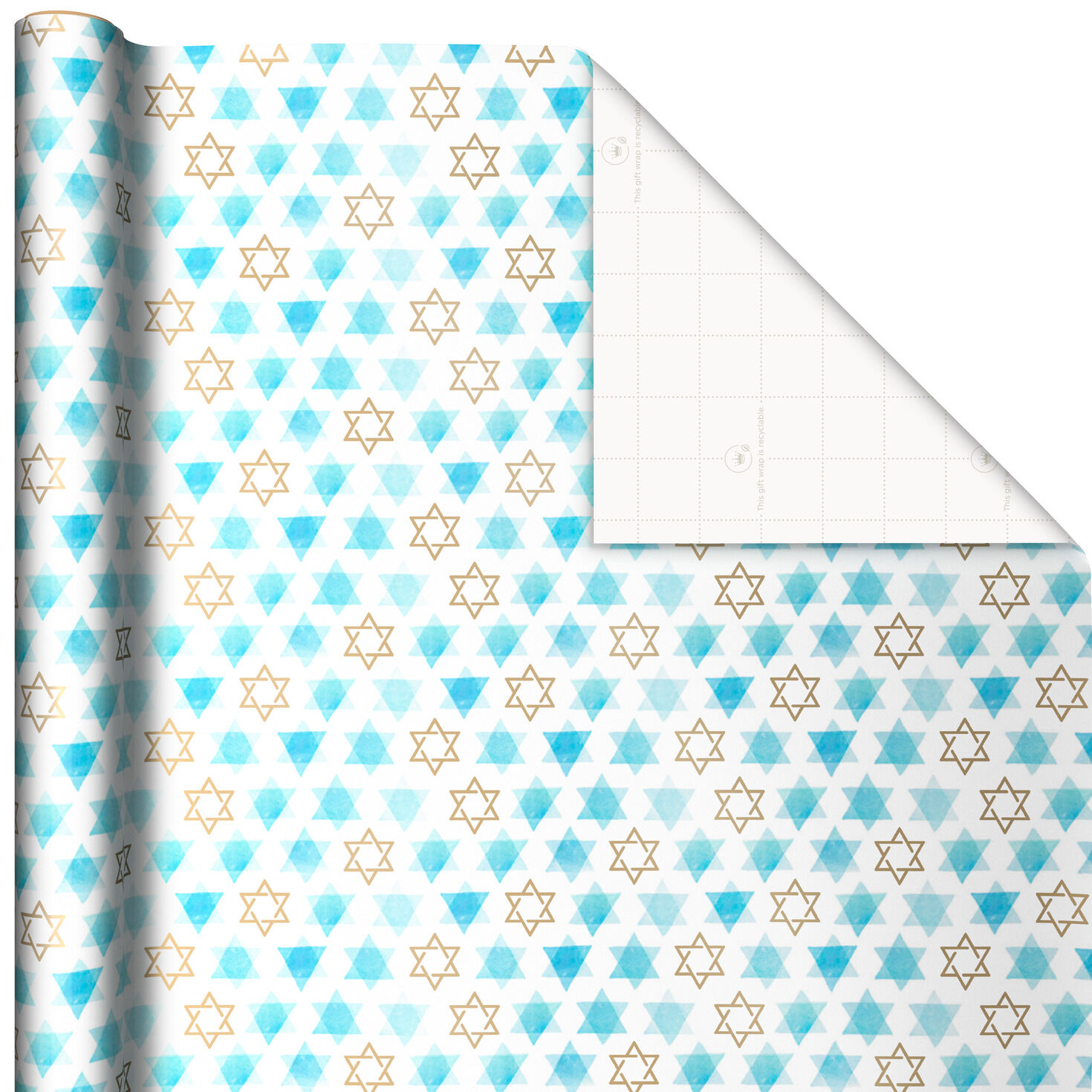 Blue Hanukkah Designs 3-Pack Wrapping Paper Assortment, 120 sq. ft., , large image number 3