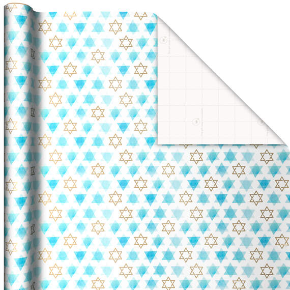 Blue Hanukkah Designs 3-Pack Wrapping Paper Assortment, 120 sq. ft., , large image number 3