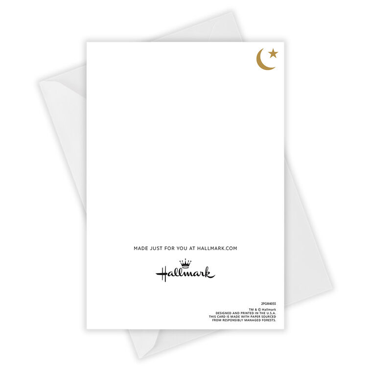 Moon and Star Happy Eid Personalized Card Open Card with Envelope indicating personalization image number 4
