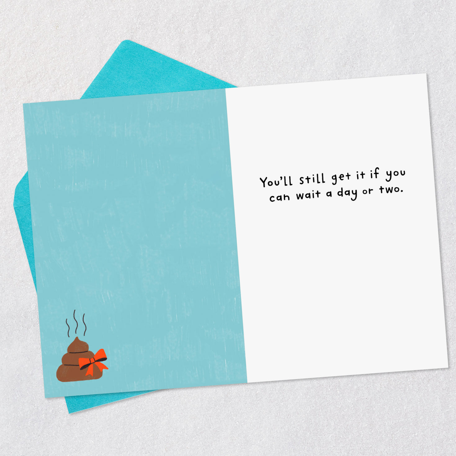 French Bulldog Ate Your Present Funny Birthday Card Open card with envelope image number 3