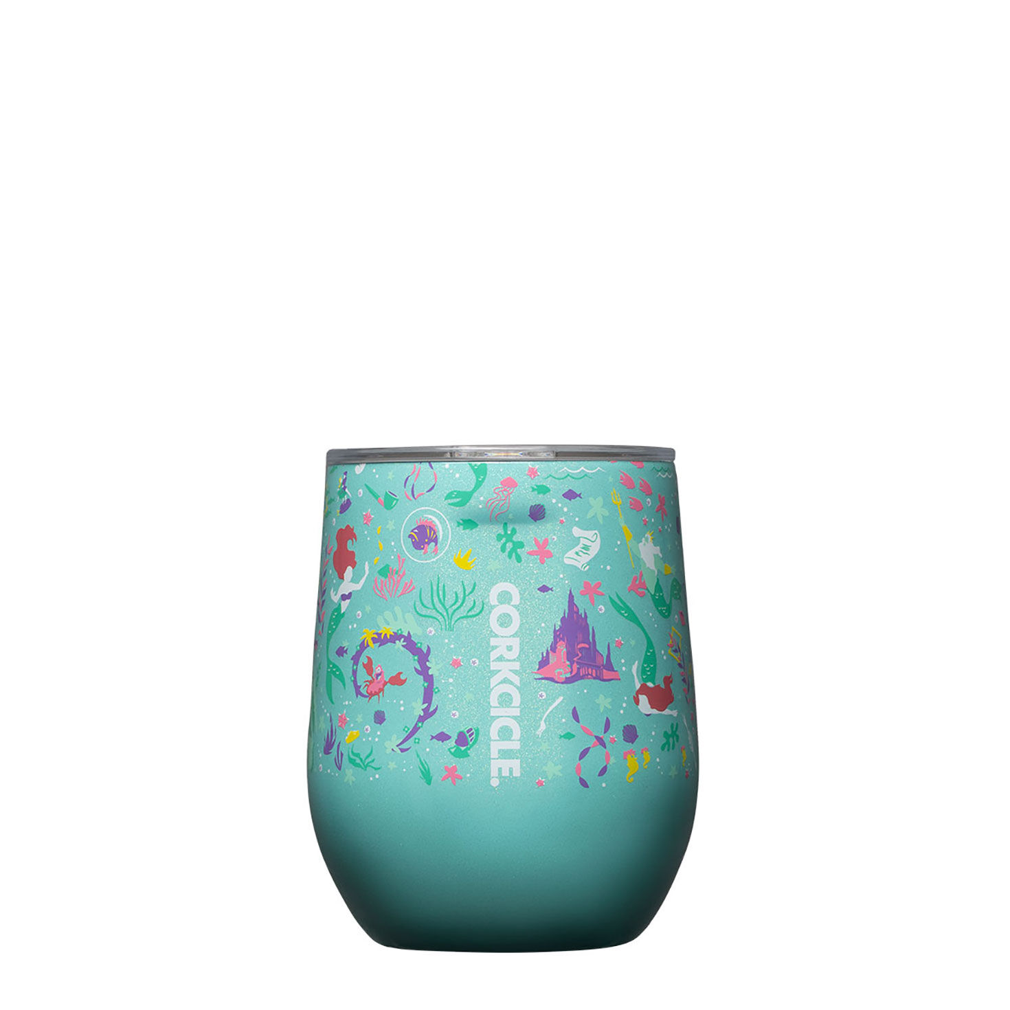 Corkcicle Disney Princess Ariel Aqua Stemless Cup, 12 oz. Insulated Tumblers Hallmark