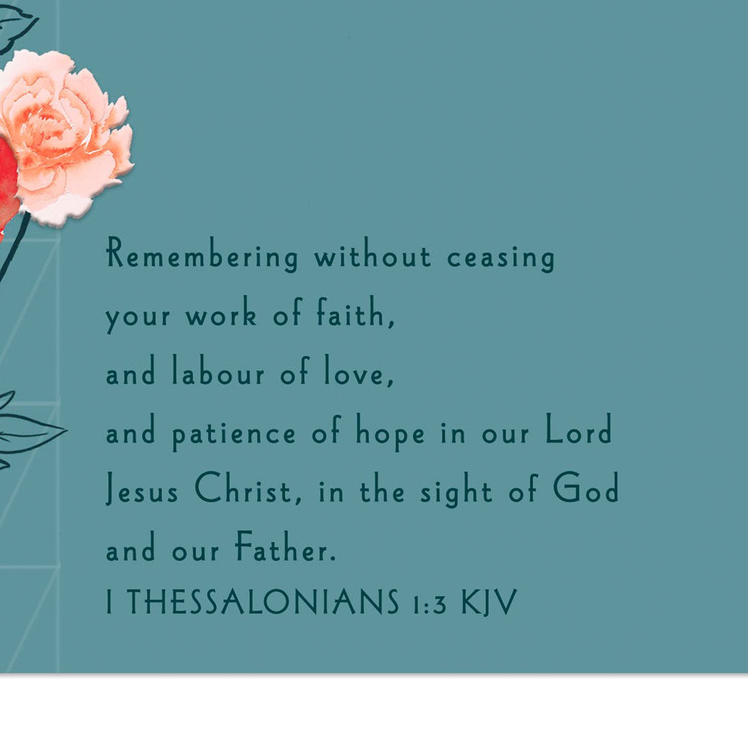 Watercolor Flowers Religious Pastor Appreciation Card Scripture image number 3