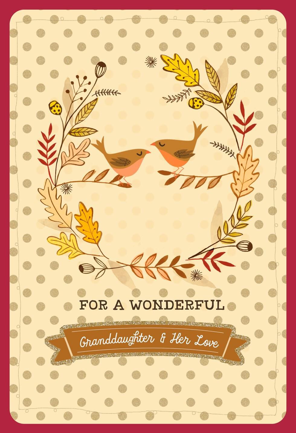 Bird Thanksgiving Card with Customizable Femaie Relative Stickers