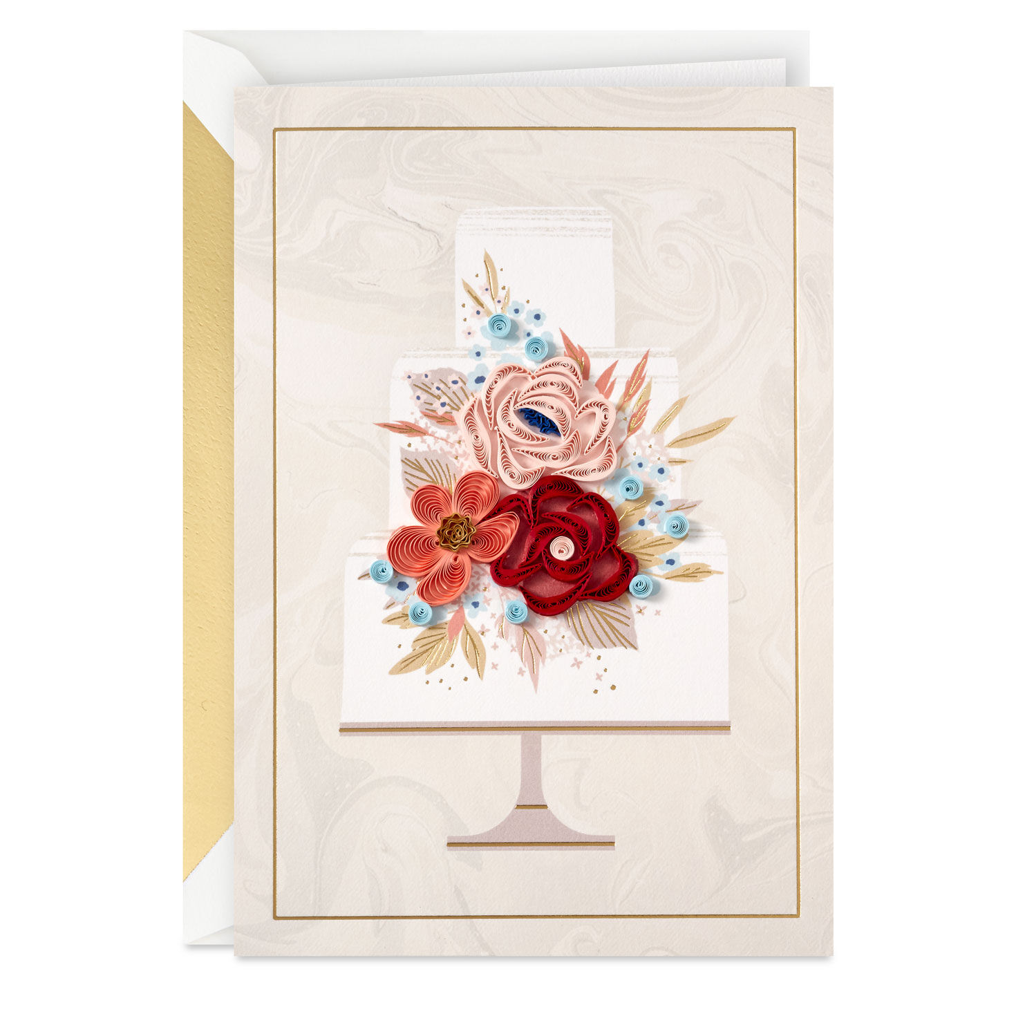 Lots of Love and Joy Quilled Paper Handmade Wedding Card