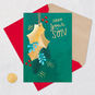 Gold Holly Leaves and Greenery Mom Christmas Card From Son Card Front with Envelope and Gold Seal image number 6