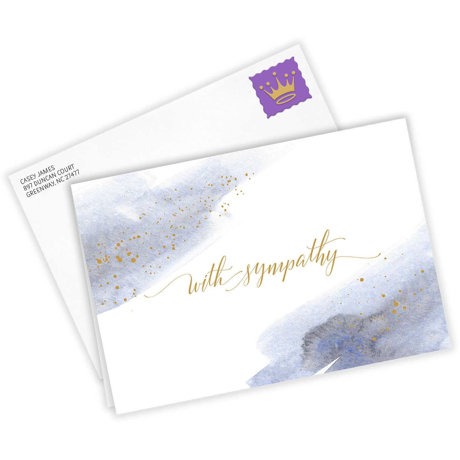 Watercolor Brushstrokes Custom Sympathy Card, , large image number 2