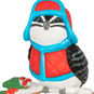 Black White Bird in Coat and Hat Keepsake Ornament closeup view image number 5