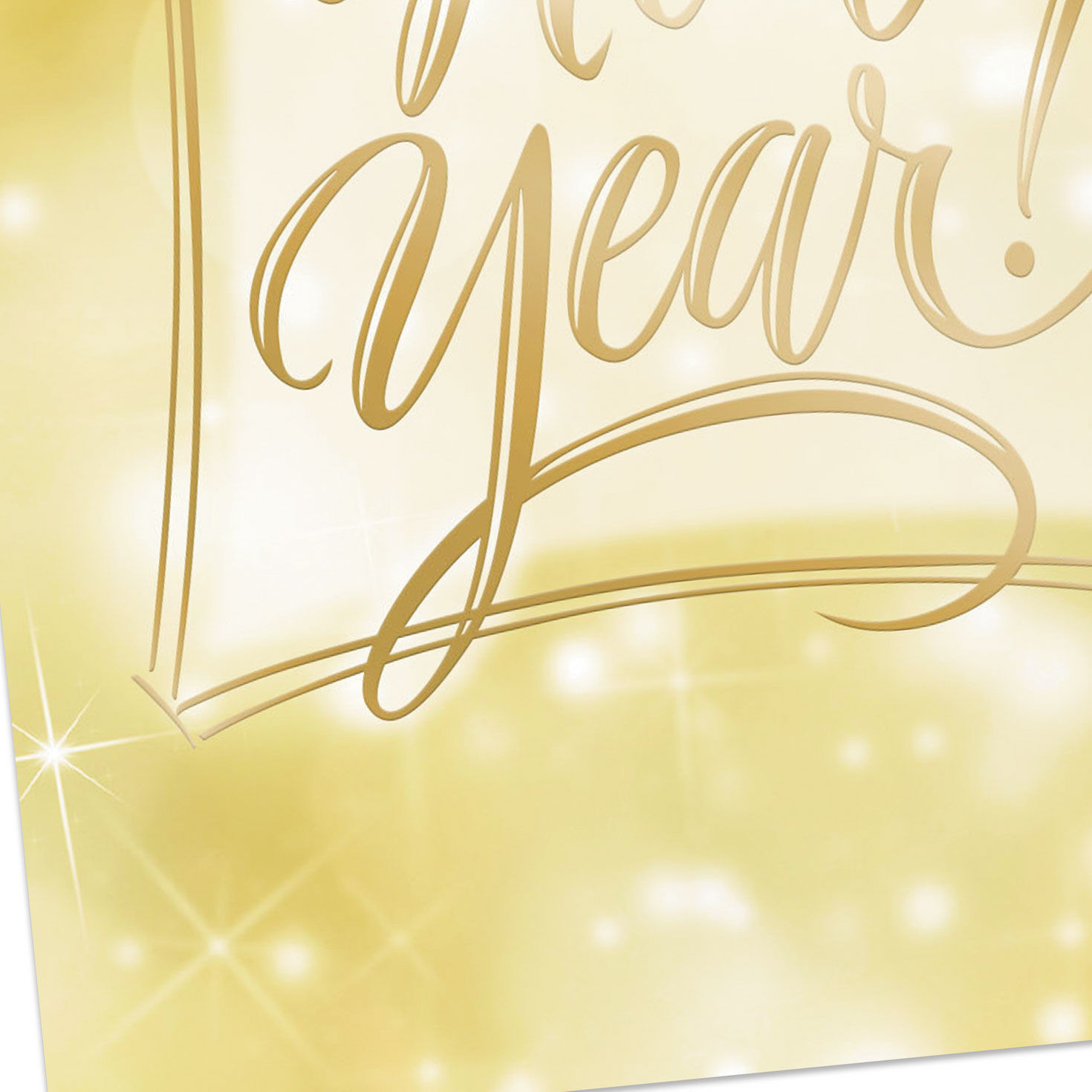 Bokeh Lights on Gold New Year Cards Pack Cover Detail image number 5