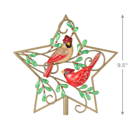 Cardinal Couple Metal Christmas Tree Topper, 