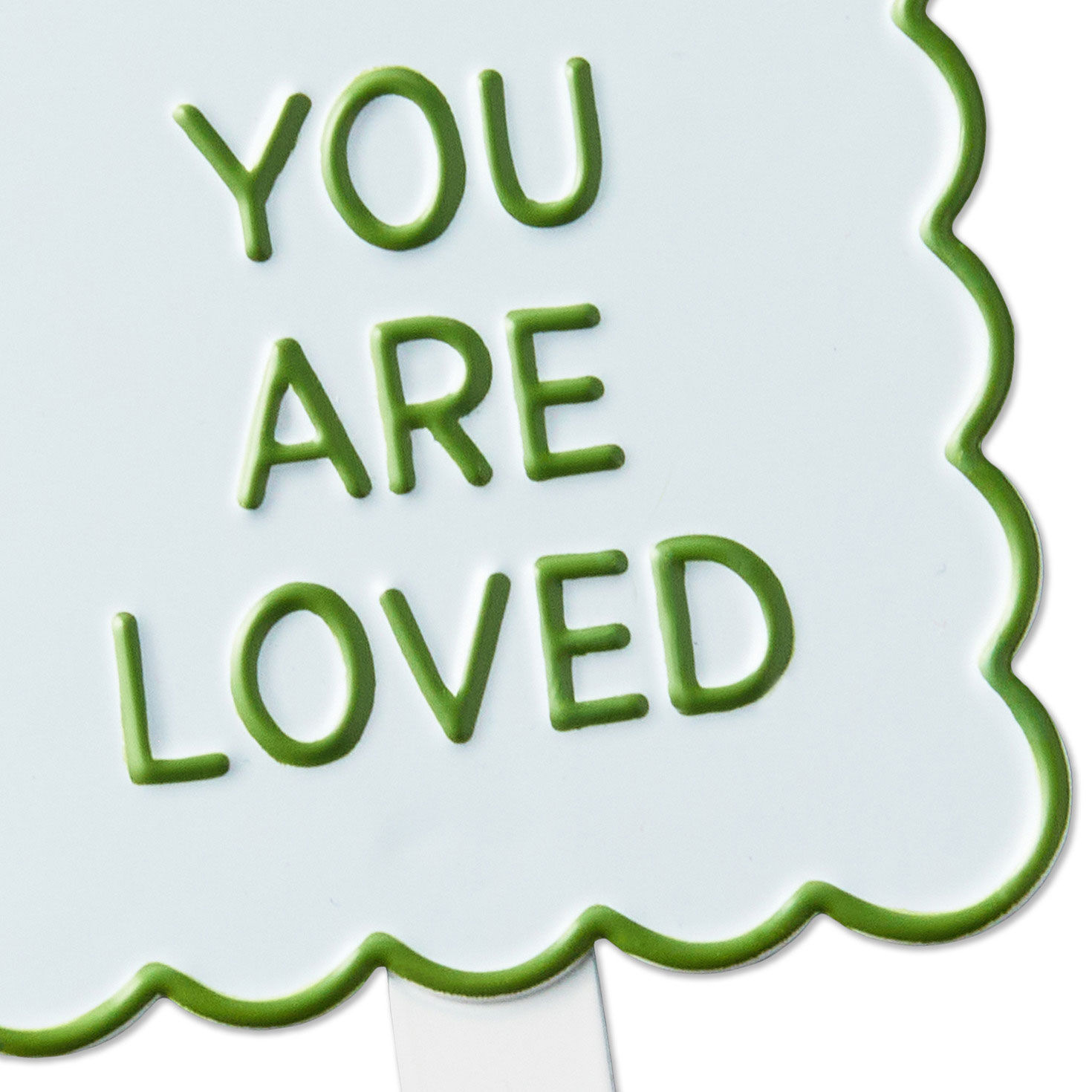 Scallop-Edge Green and White Garden Stake closeup view image number 3