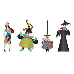 Disney Tim Burton's The Nightmare Before Christmas Citizens of Halloween Town Ornaments, Set of 4