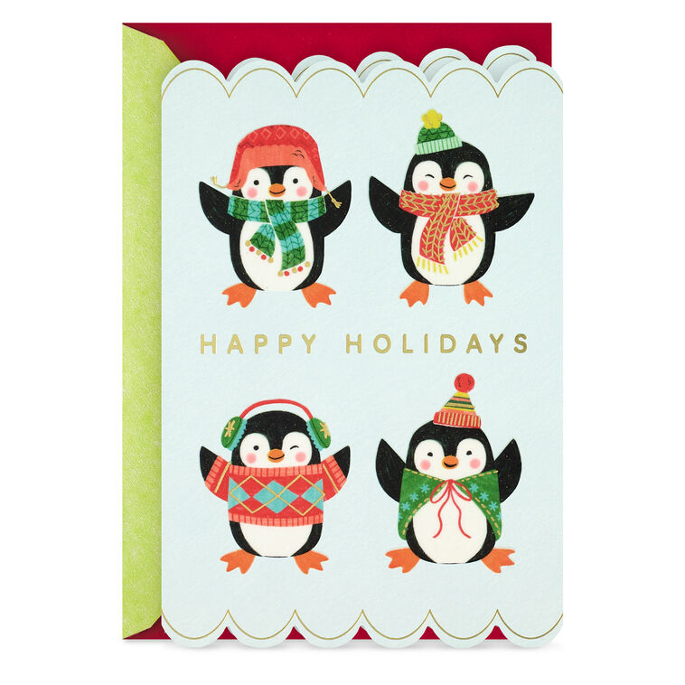 Bright and Jolly Penguins Christmas Card