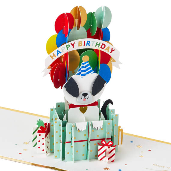 It's Your Day Puppy in Present 3D Pop-Up Birthday Card