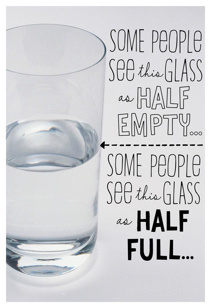 Glass Half Full Birthday Card