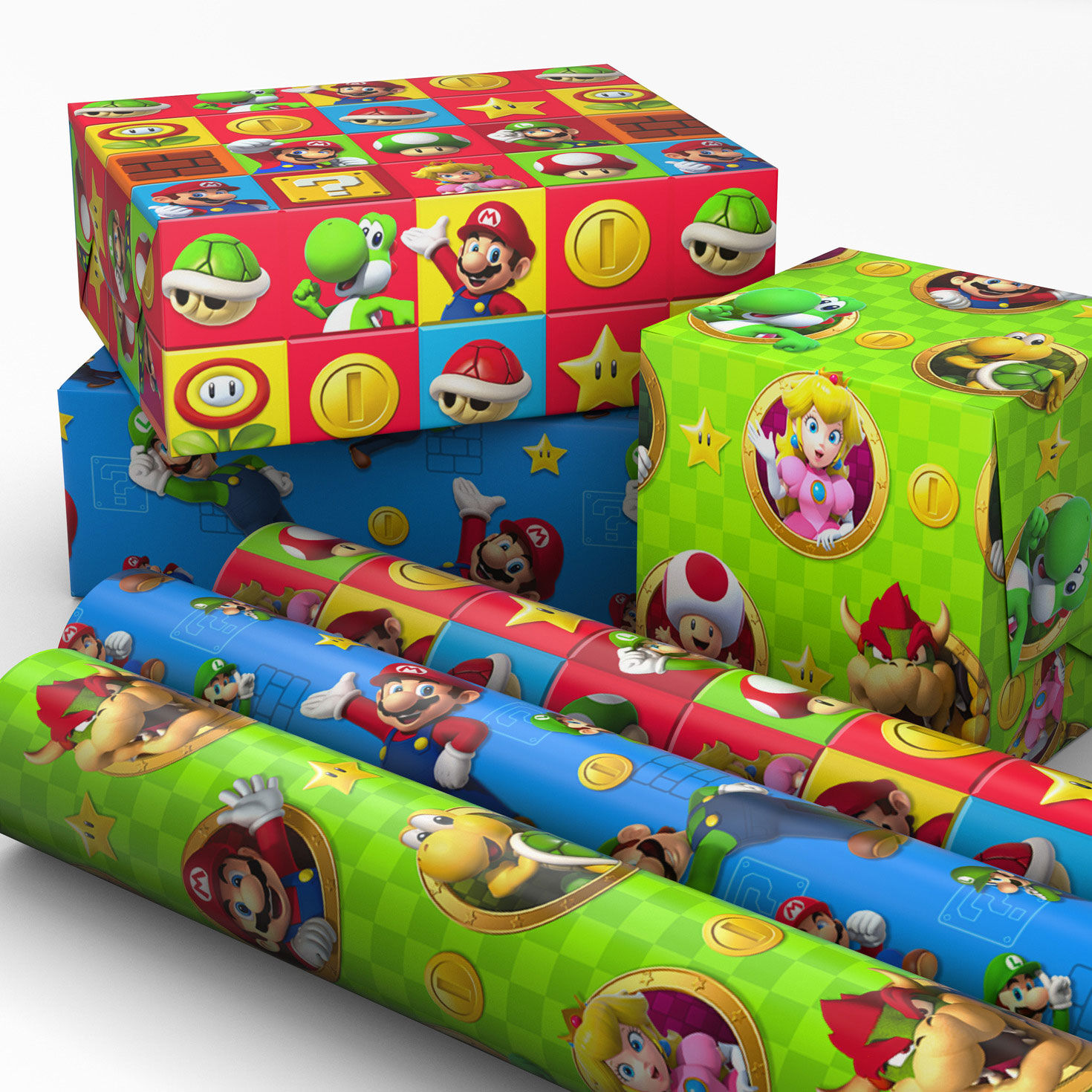 Nintendo Super Mario&trade; Bright Icons 3-Pack Assortment Wrapping Paper Roll Bundle, 60 sq. ft. total, , large image number 2