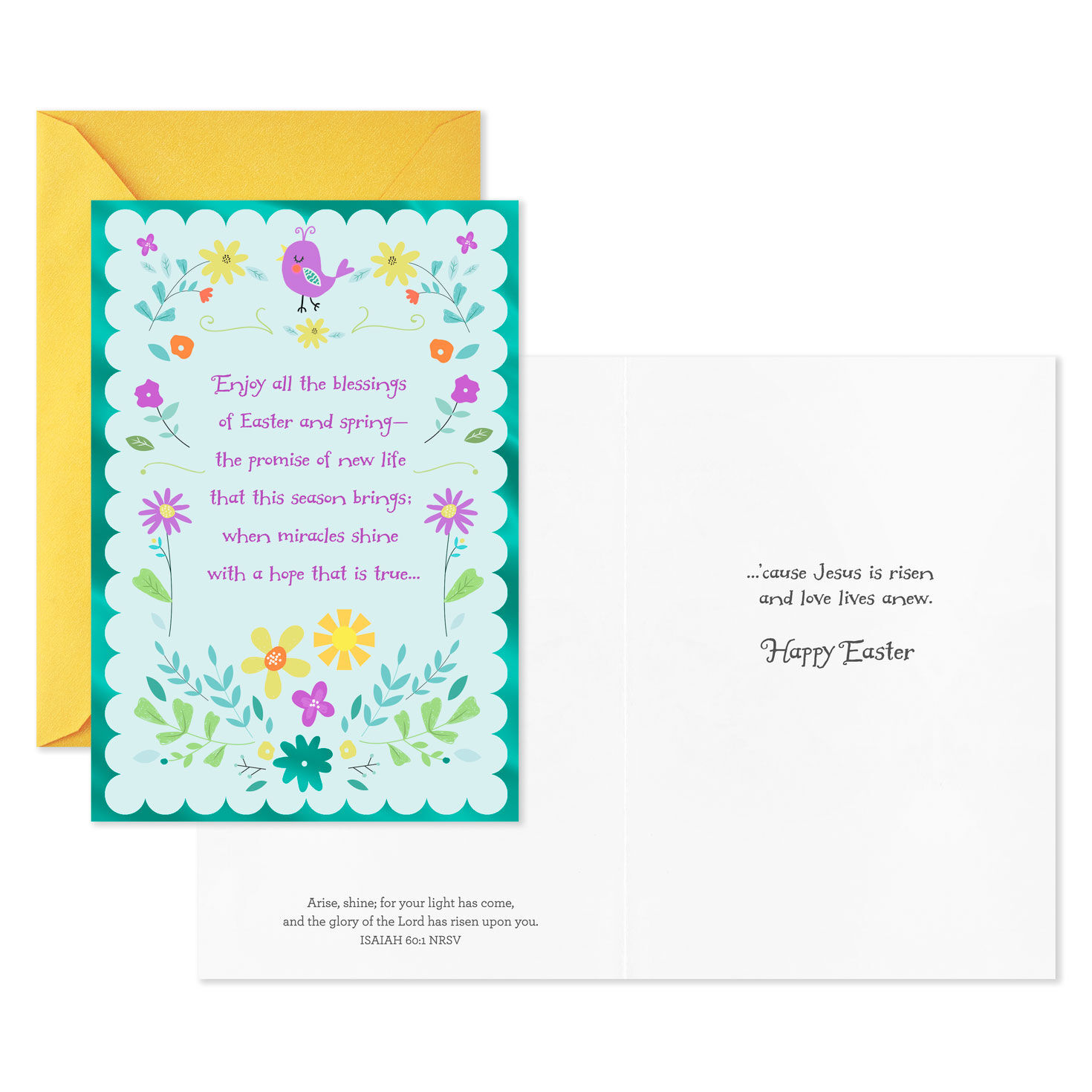 Spring Flowers Religious Easter Cards Bulk Pack Card Front with Sentiment image number 2