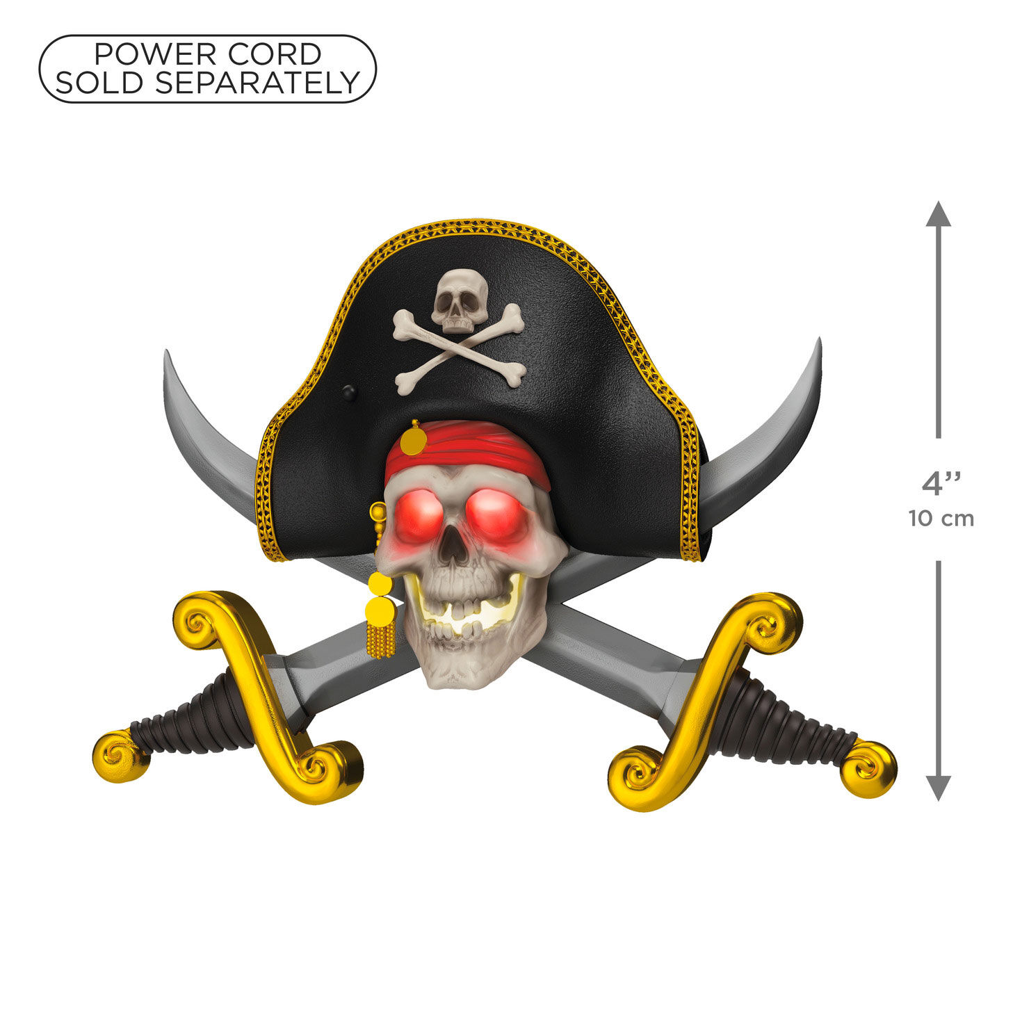 Pirates of Caribbean Skull and Swords Ornament measurement image number 3