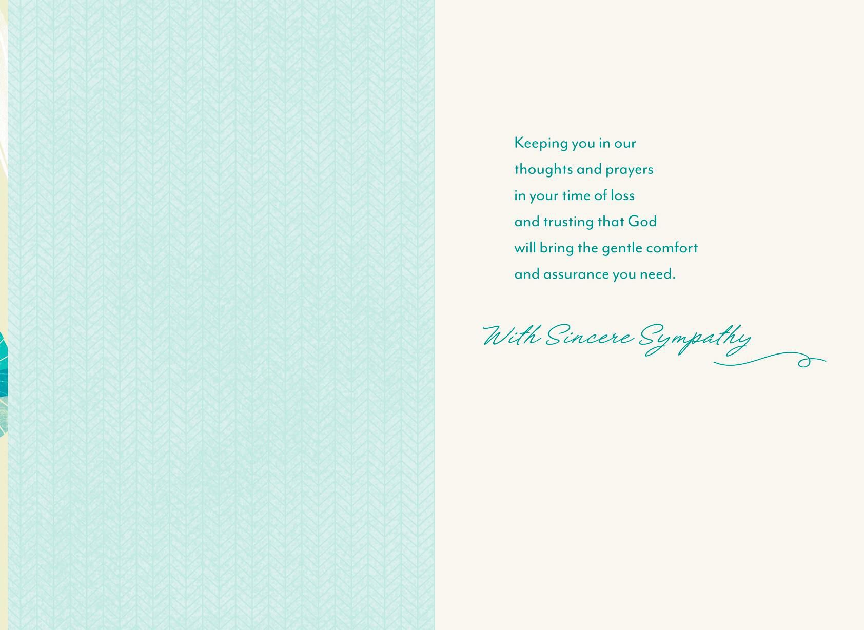 God's Prayers for You Religious Sympathy Card