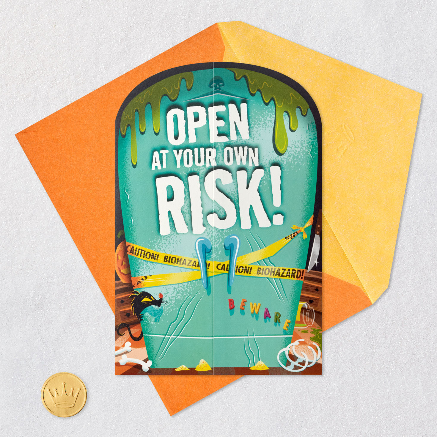 Open at Your Own Risk Funny Pop-Up Halloween Card With Sound for only USD 8.99 | Hallmark